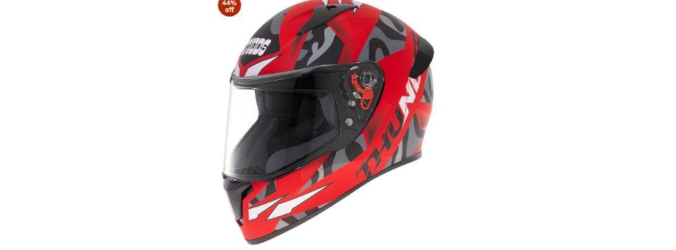 Studds Thunder Full Face Helmet D7 With Clear Visor (matt Red N9 M) 1220 Re