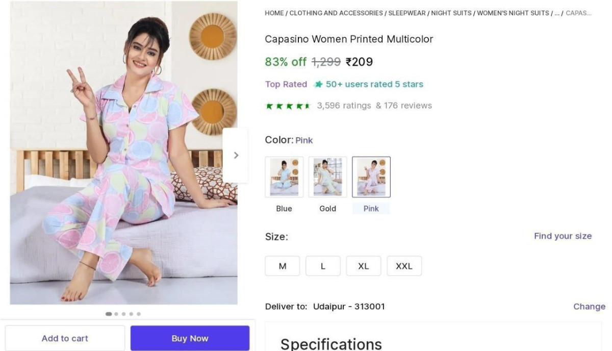 Shopsy Women Night Suit Set 209