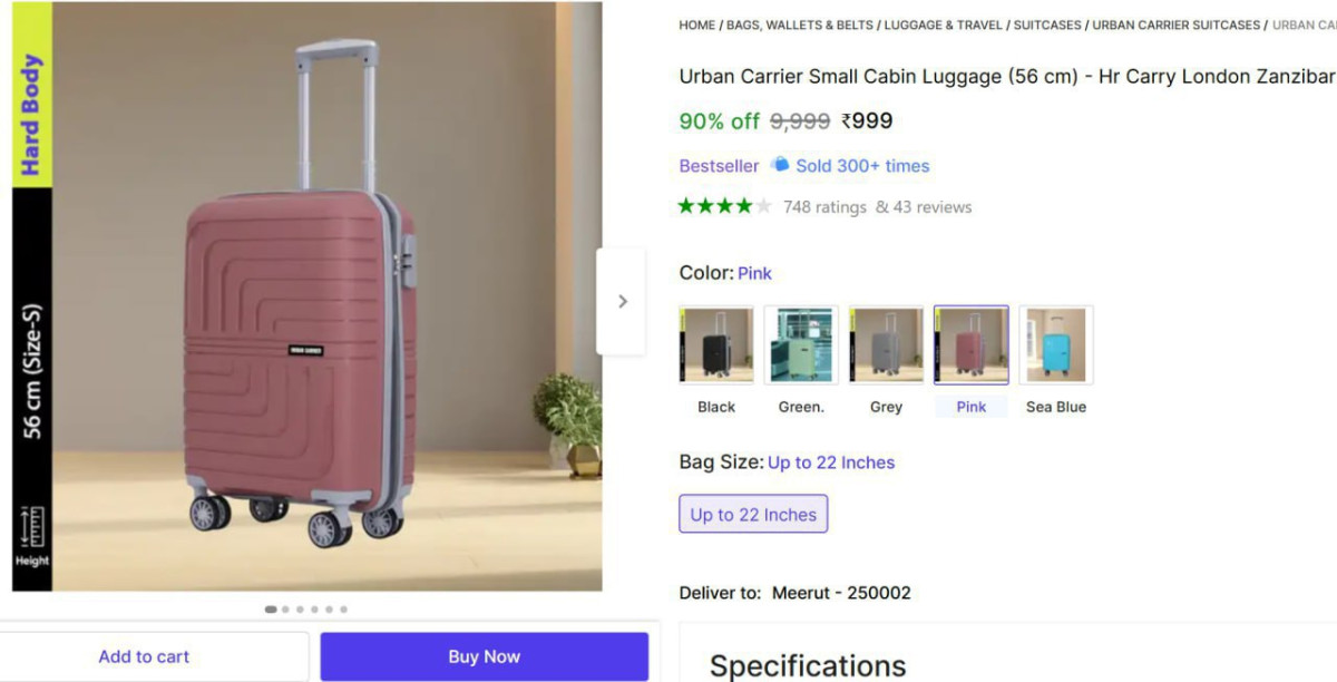 Urban Hard Body Luggage 80l 999
