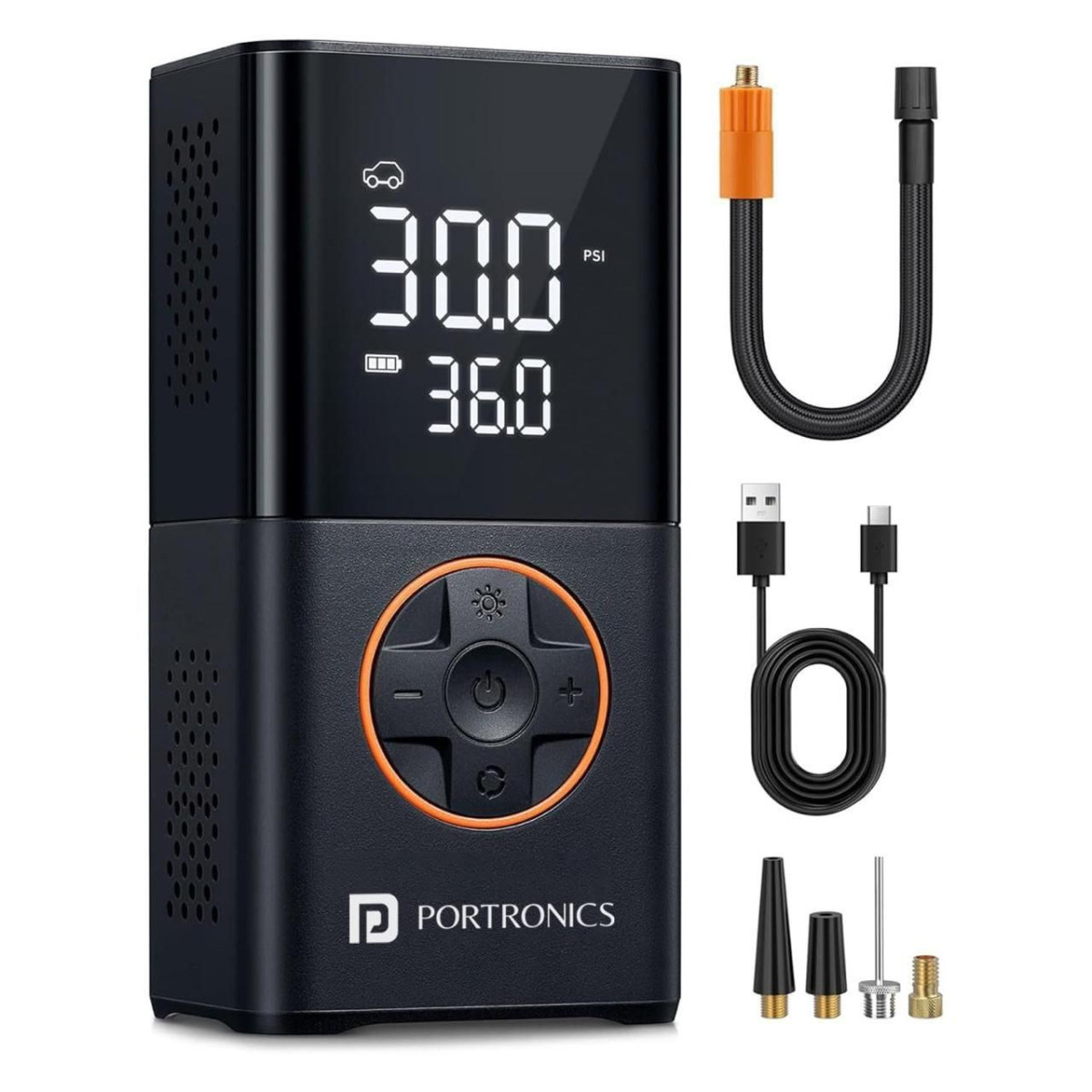 299portronics Vayu 3 0 Tyre Inflator With 150 Psi Pressure 4000 Mah Battery