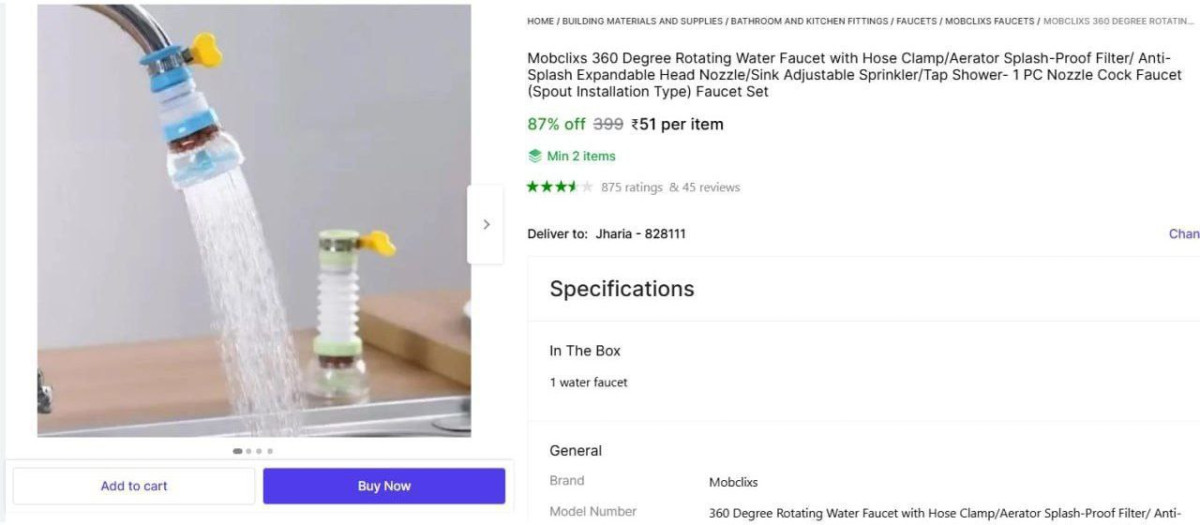 Degree Rotating Water Faucet With Hose Clamp At Rs 51min 2 Qty