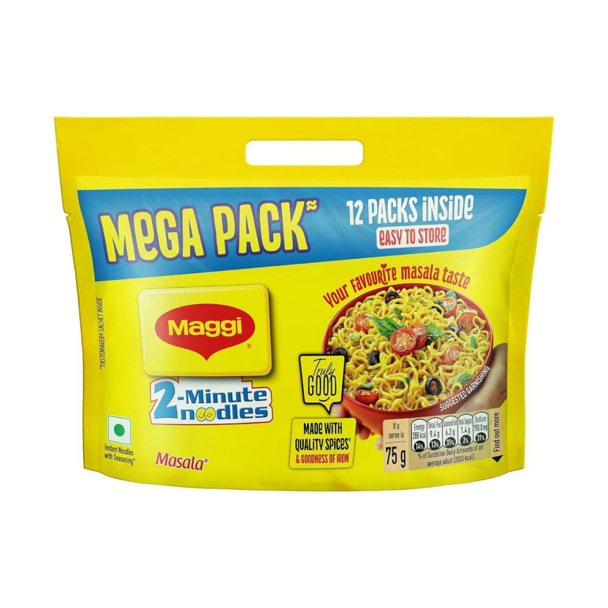 Maggi 2-minute Instant Noodles Masala Noodles (pack Of 12 70 75g Each) 120