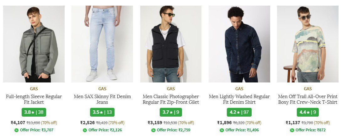 Ajio 60-70 On Premium Brands Clothing Gas Men S Women S Superdry Men Women 
