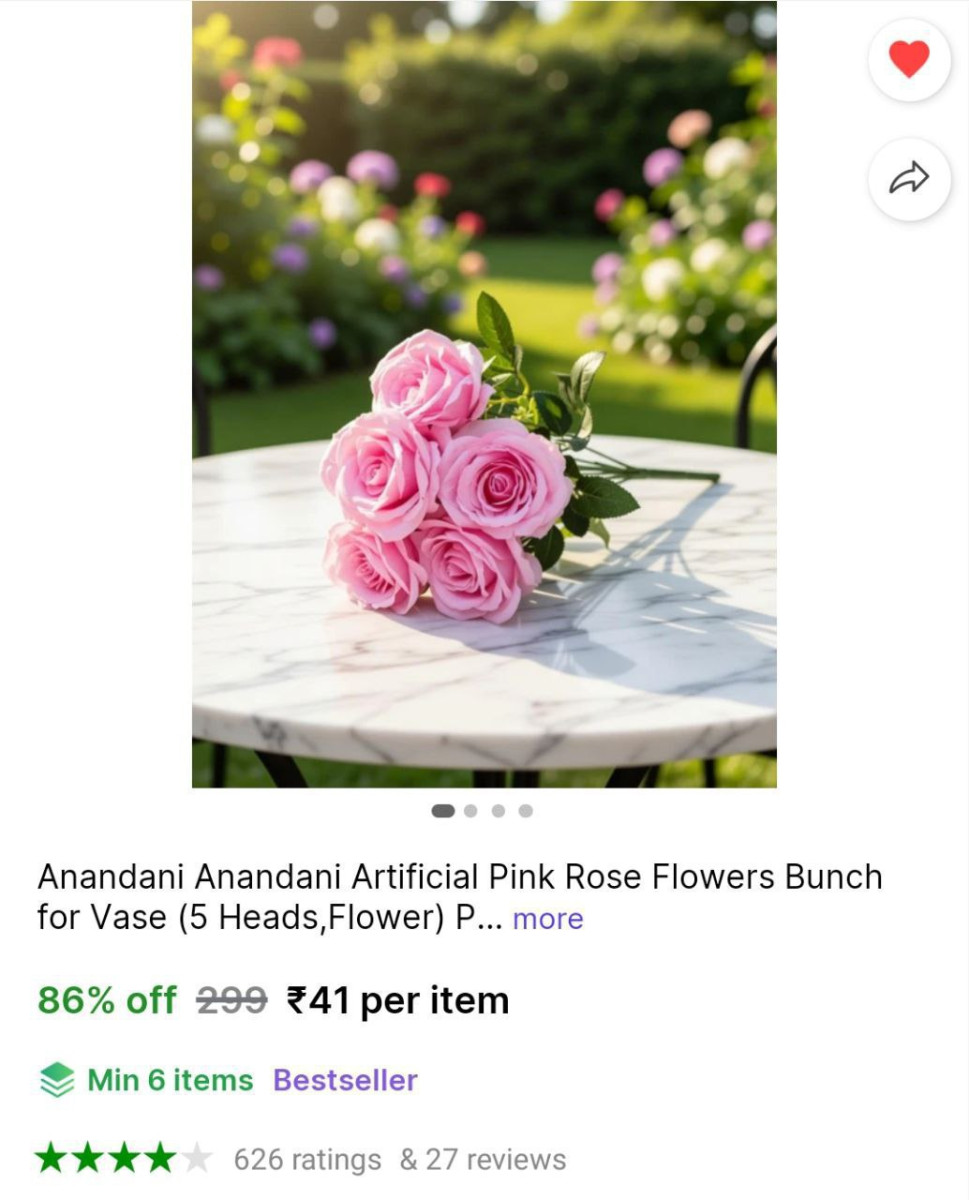 Flowers Bunch For Vase 41 Check Min Buy Quantity