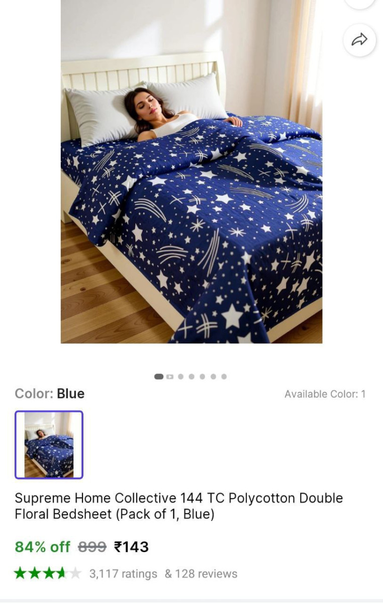 Double Floral Bedsheet 143