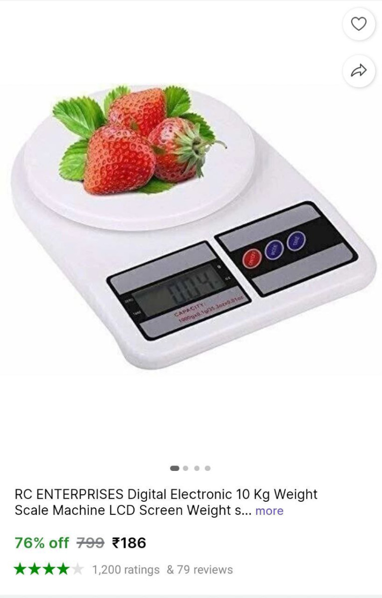 Shopsy Kitchen Weighing Scale (10 Kg-sf 400a) 186