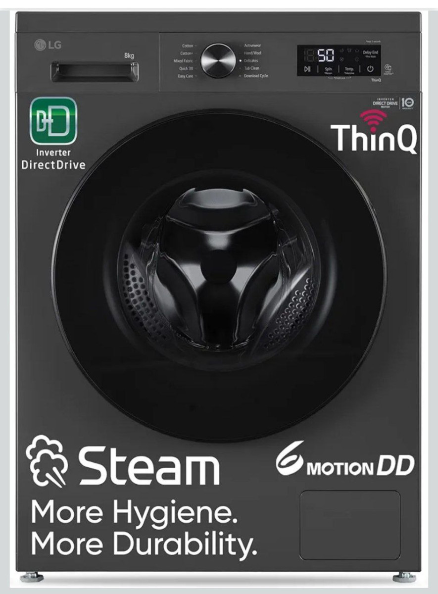 Lg 8 Kg 5 Star Wi-fi Direct Drive Technology Steam Wash 6 Motion Dd Fully-a