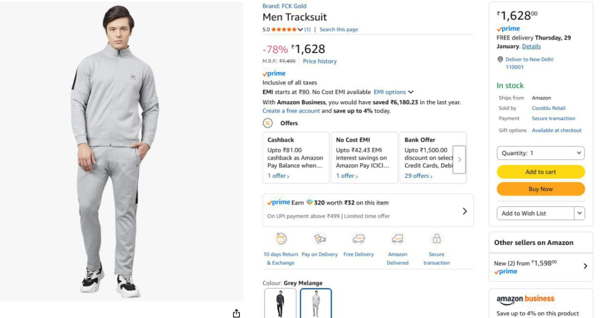 Fck Gold Men Tracksuit 1628