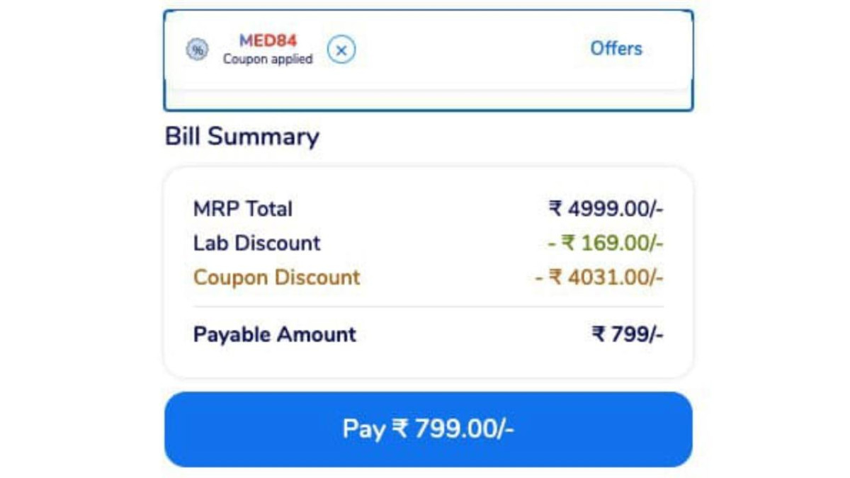 Medibuddy Loot Flat 4200 On Complete Health Package 799 Full Body Checkup V