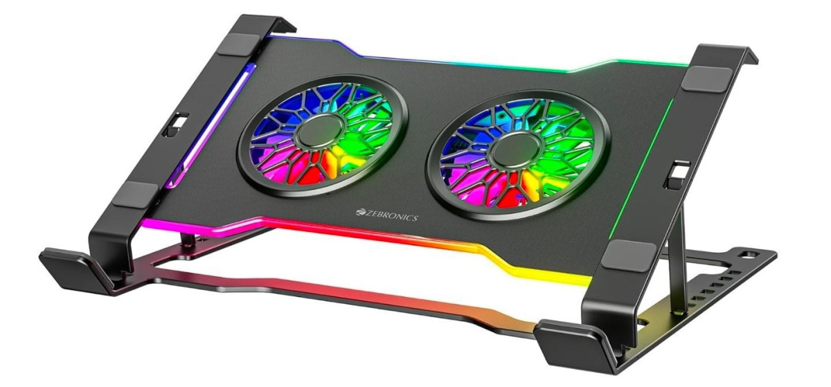 Zebronics Laptop Metal Stand With Dual Rgb Fan At 11991099 More Deals Click