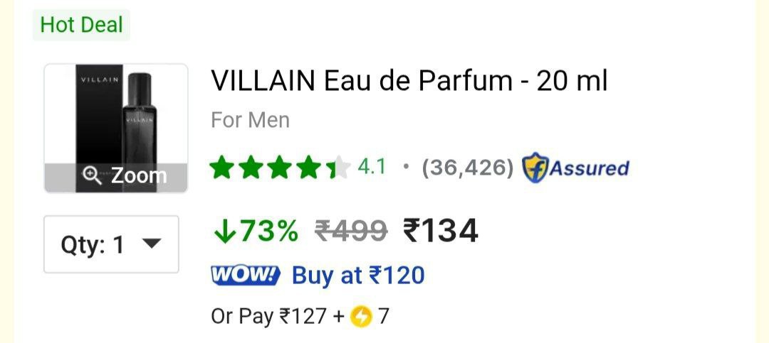 Loot Villain Eau De Perfume (20ml) 134more 75 More Deals Click Here Must Re