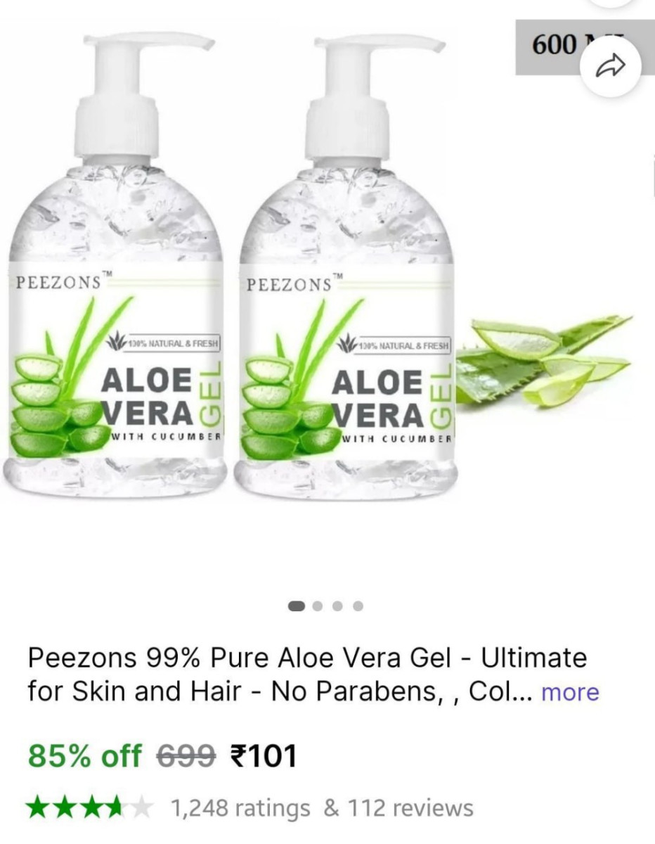 Shopsy Pure Aloe Vera Gel 600ml 101