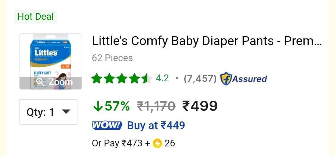 Loot Little S Comfy Baby Diaper Pants (l 62 Pieces) 499check All Diaper Siz
