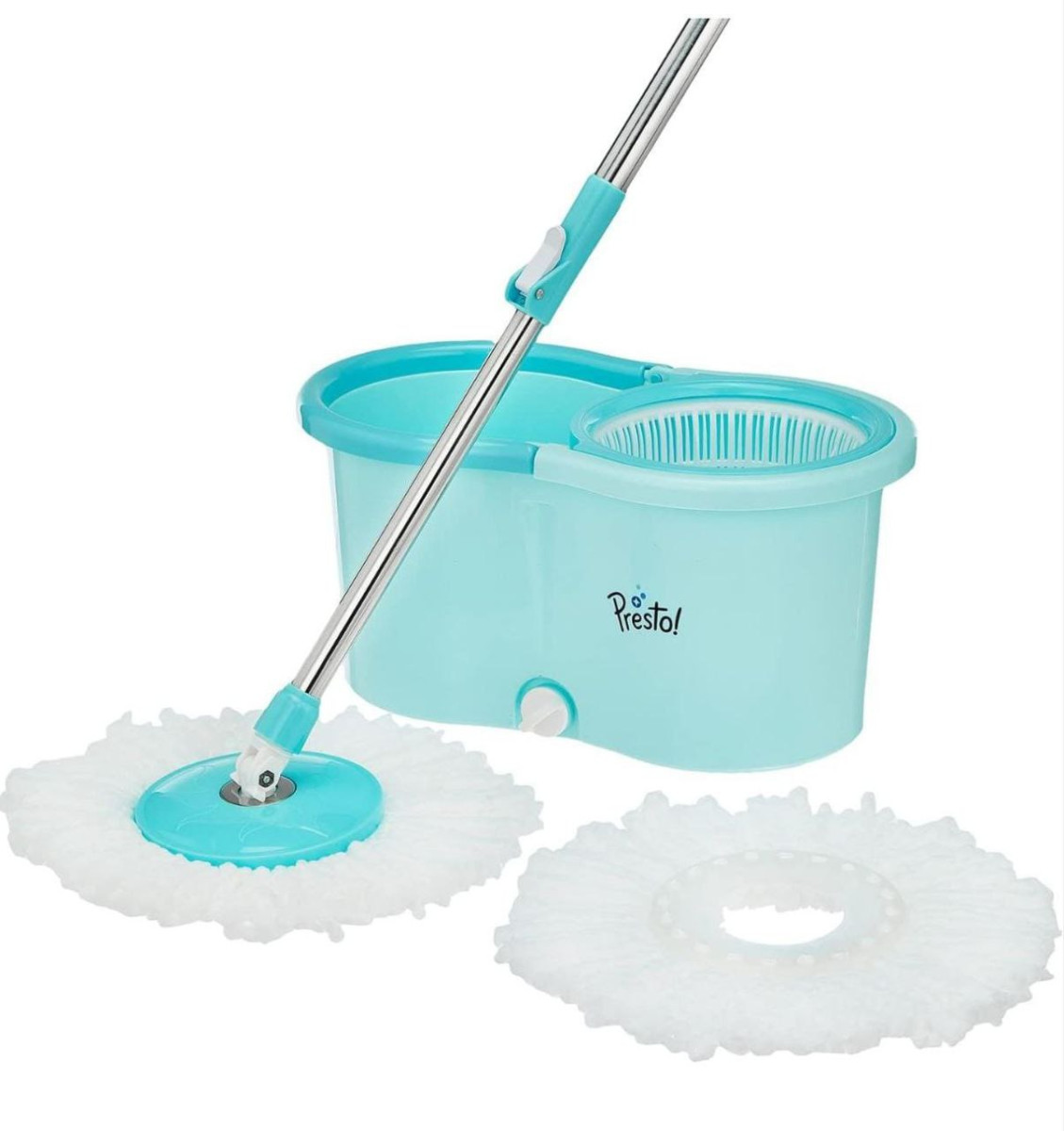 Amazon Brand - Presto Spin Mop With Plastic Bucket Set Bluedeal 566