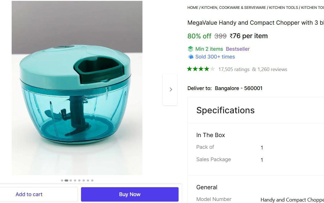 Shopsy Vegetable Fruit Chopper 76