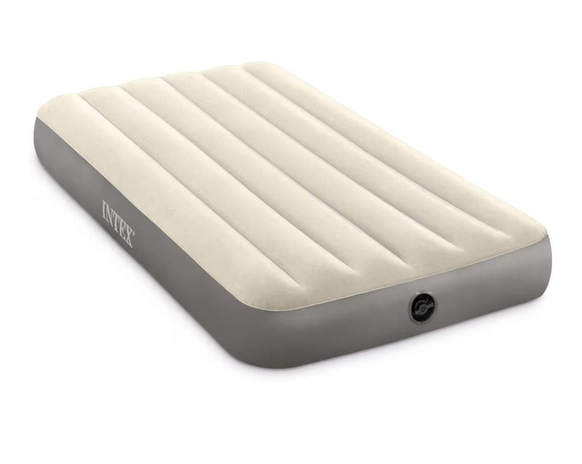 Intex Polyvinyl Chloride (pvc) Deluxe Singlehigh Airbed Twin Beigedeal 1200