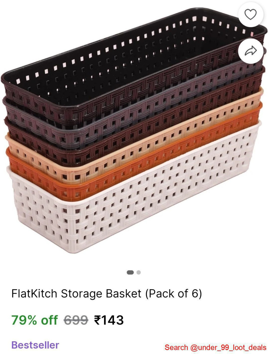 Kitchen Storage Basket Set (pack Of 6) 143