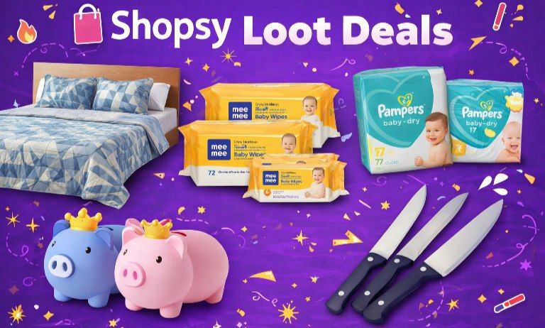 Shopsy Loot Deals Double Bedsheet At 143 Baby Wipes (pack Of 3) At 131 Diap