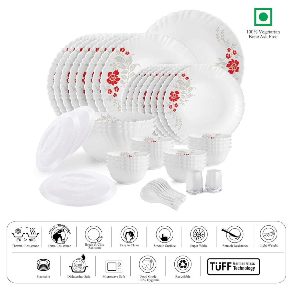 Cello Opalware Dinner Set Of 49 Pcs 2547