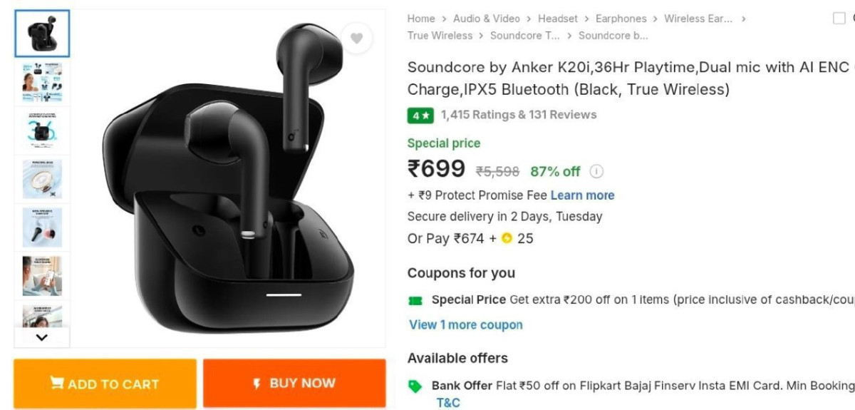 Flipkart Soundcore By Anker Buds At 699