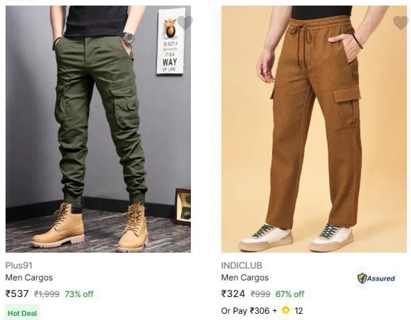 Men S Cargos At Rs 324