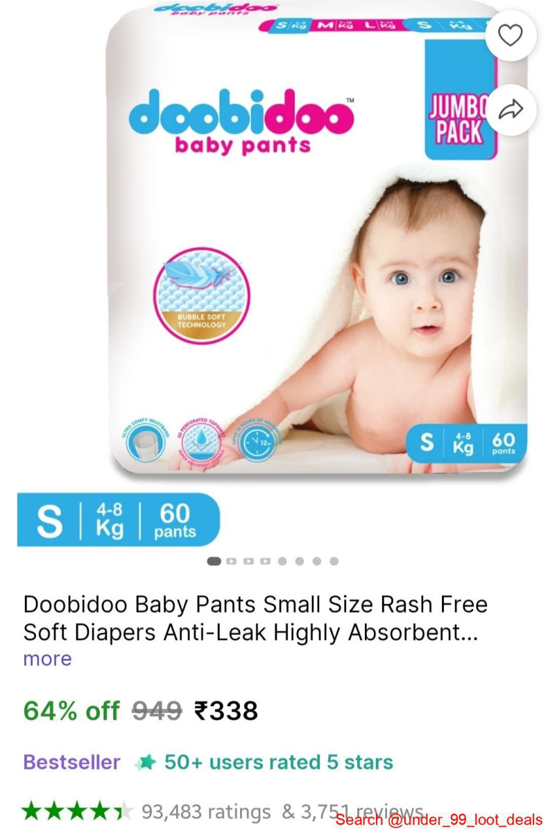 Soft Diaper Baby Pants (s 60 Pcs) 338 More Deals Click Here Must Read