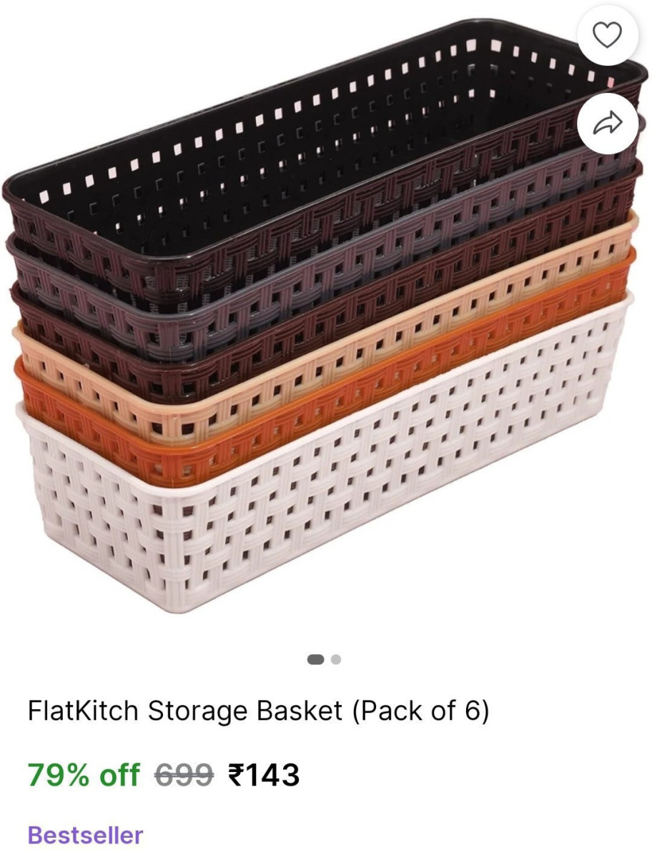 Kitchen Storage Basket Set (pack Of 6) 143 More Deals Click Here Must Read