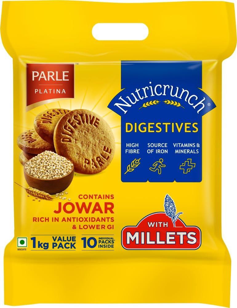 Parle Nutricrunch Classic Wheat Flour Digestive Cookies 1000 Gram 113