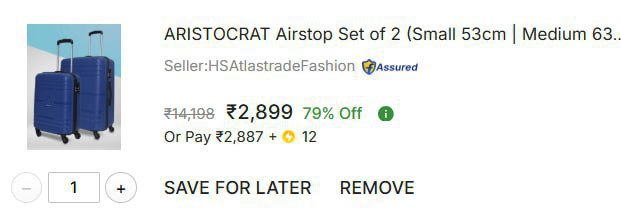 Aristocrat Hard Body Set Of 2 Luggage 4 Wheels 2899
