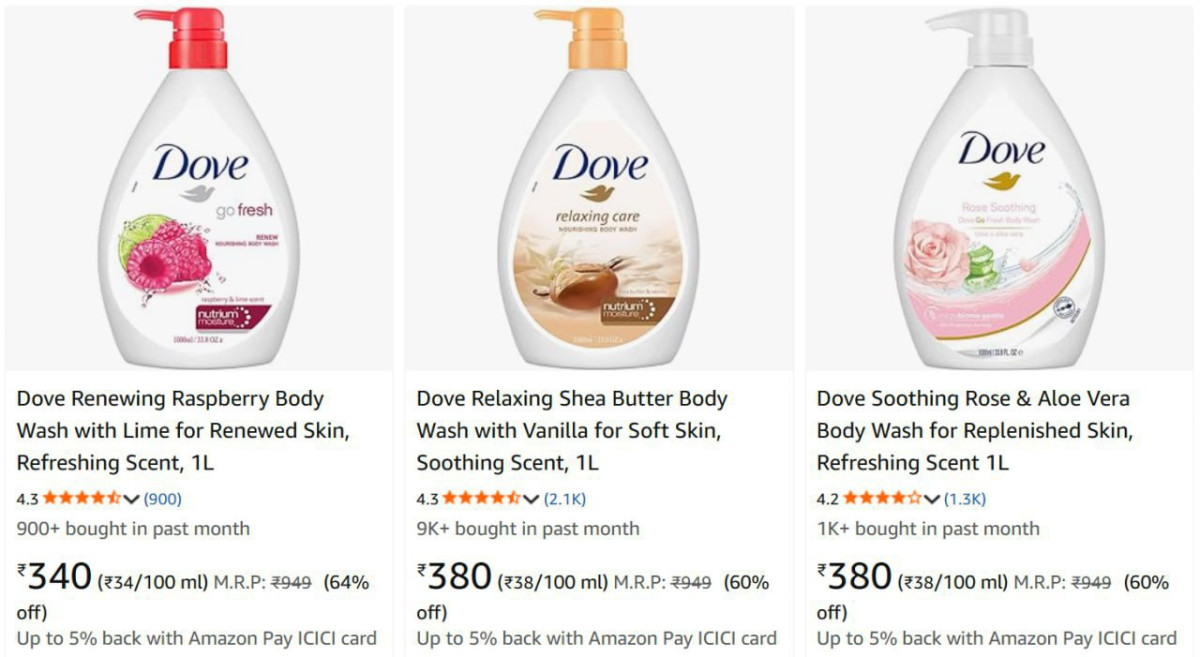 Dove Body Wash 1l 340
