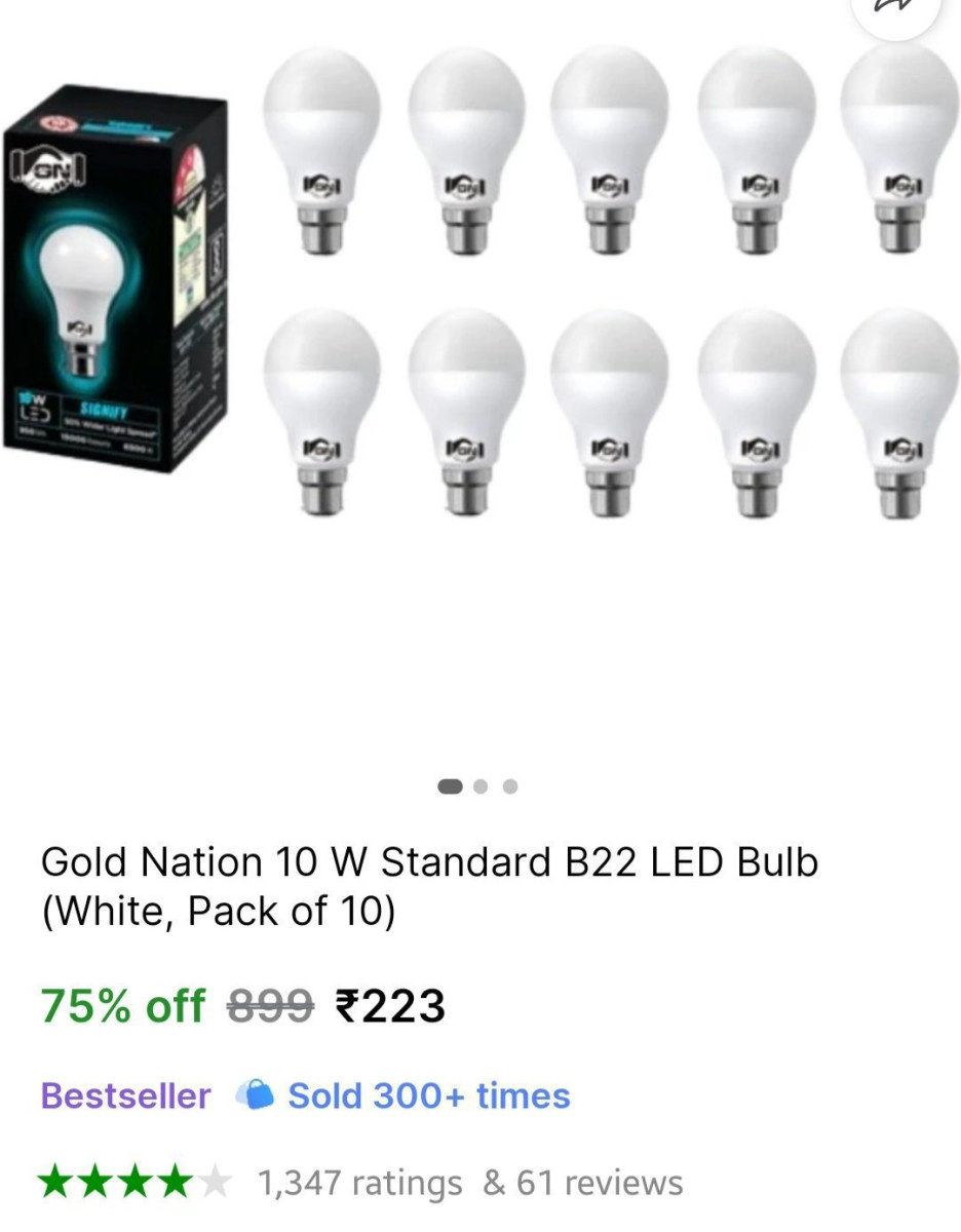 W Led Bulb (pack Of 10) 223