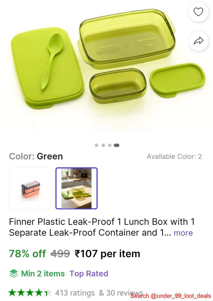 Compartment Lunch Box 107 Min Buy - 2