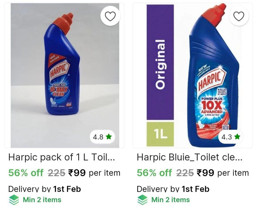 Toilet Cleaners 1l From 99