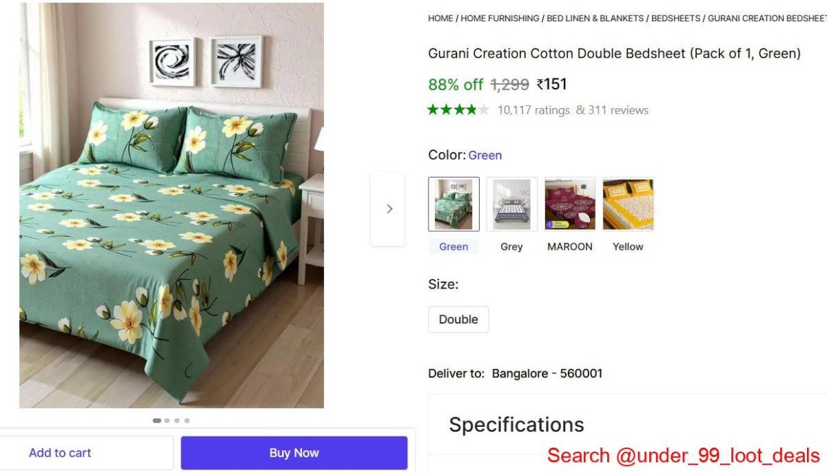 Cotton Double Bedsheet 151