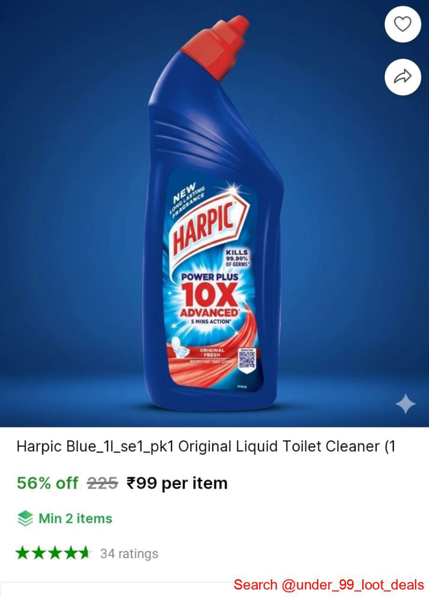 Harpic Toilet Cleaner 1l 99 Min Buy -2