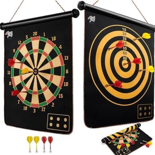 Storio Magnet Dart Board Game For Kids Double Sided Magnet Dart Board