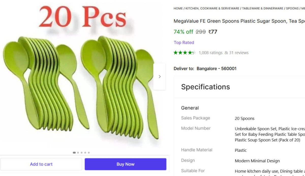 Plastic Spoon Set 20 Pcs 77