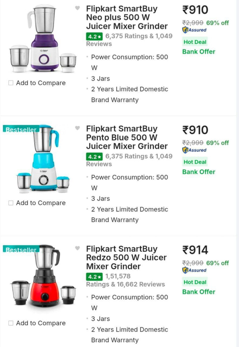 Grab From 910flipkart Smartbuy Mixer Juicer Grinders