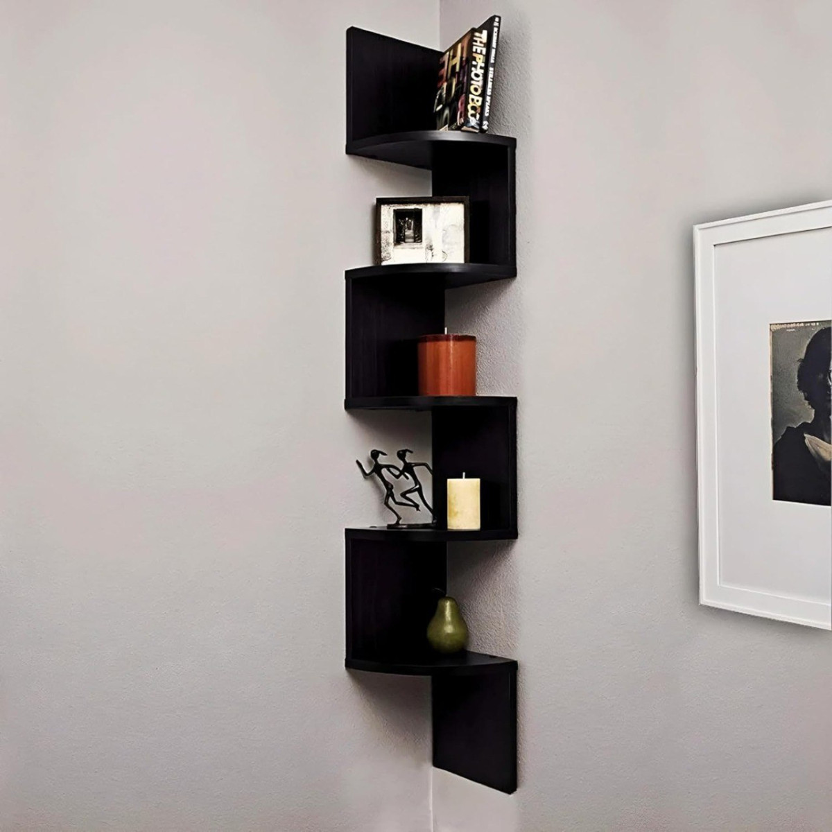 Dime Store Wooden Wall Shelves Corner Hanging Shelf For Living Room Stylish