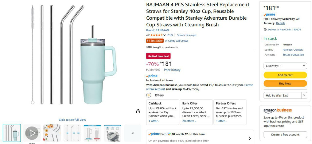 Pcs Stainless Steel Replacement Straws 181