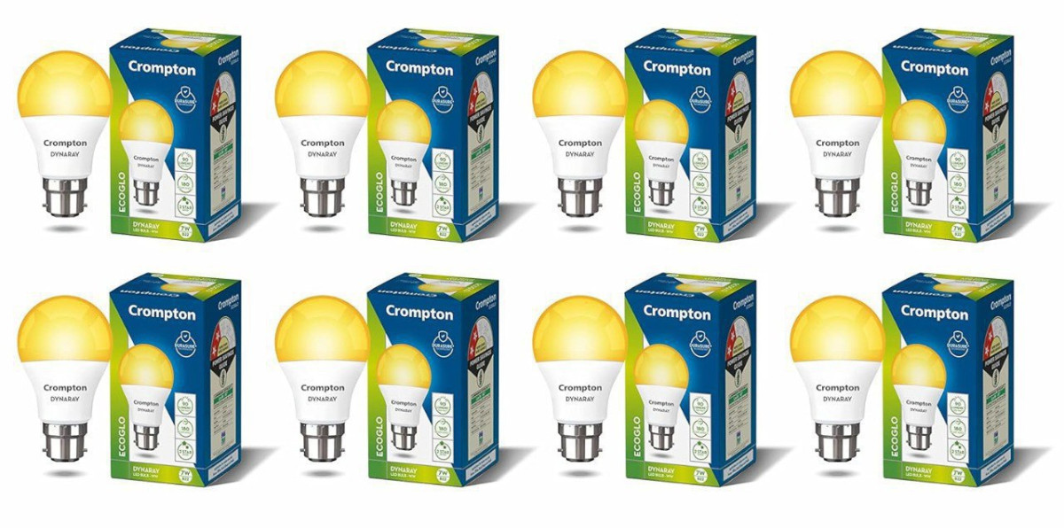Crompton Dyna Ray 7w Round B22 Led Warm White Pack Of 8deal 390