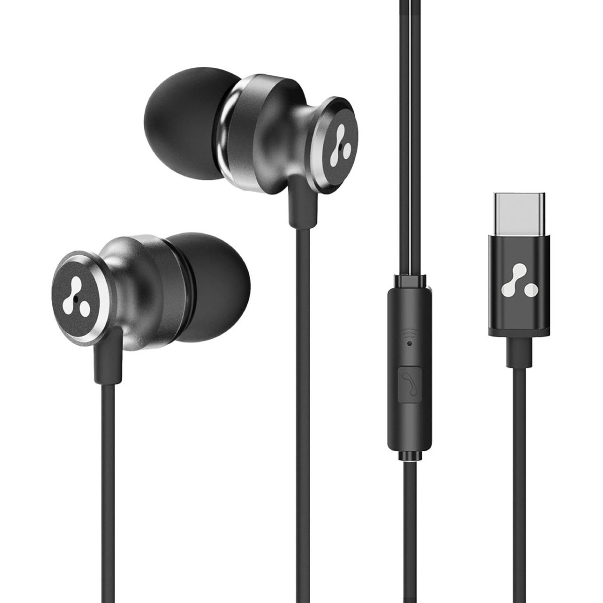 Ambrane Type-c Wired Earphones 10mm Bass Drivers Inline Controls 249