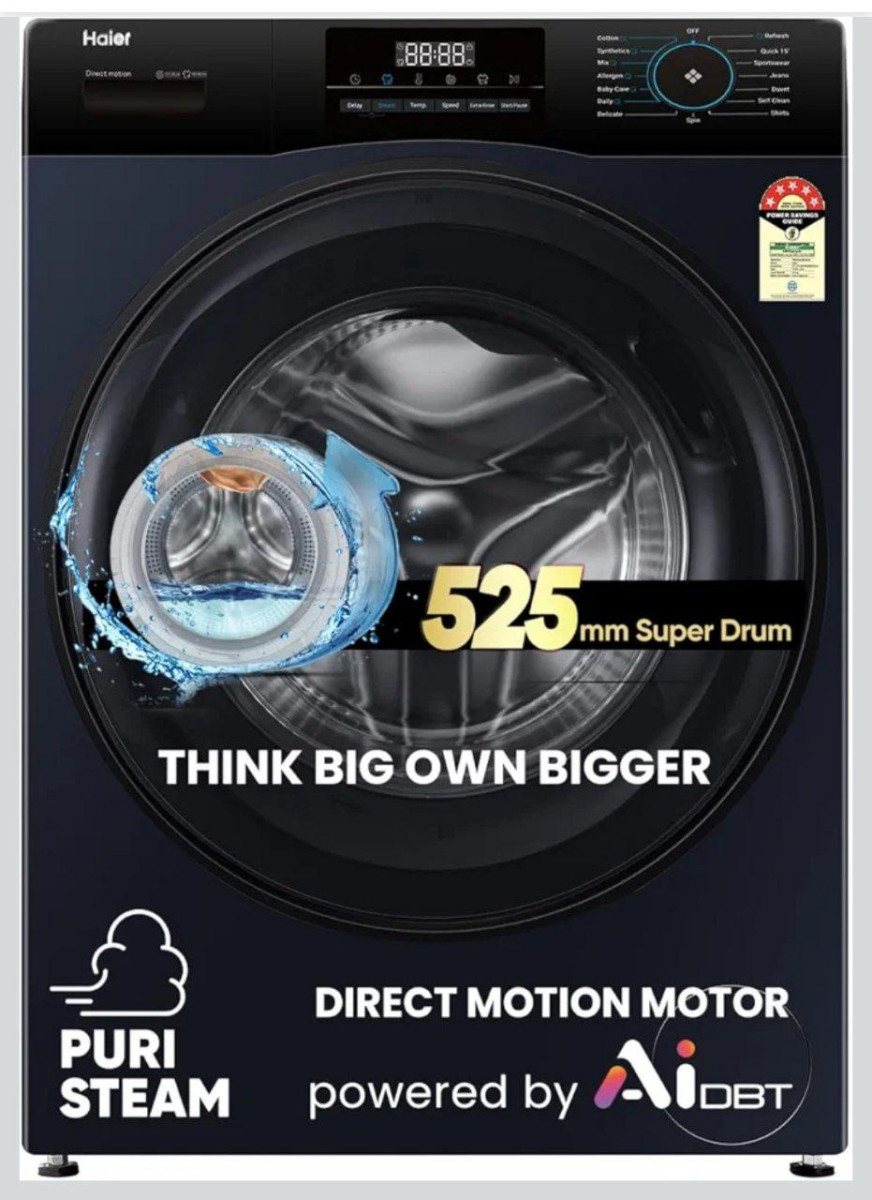 Haier 9 Kg 5 Star Powered By Ai-dbt With Direct Drive Technology Puristeam 
