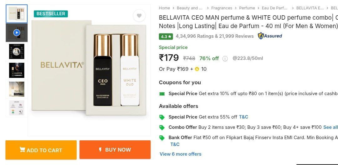 Bellavita Perfume Combo (pack Of 2) 179 More 90
