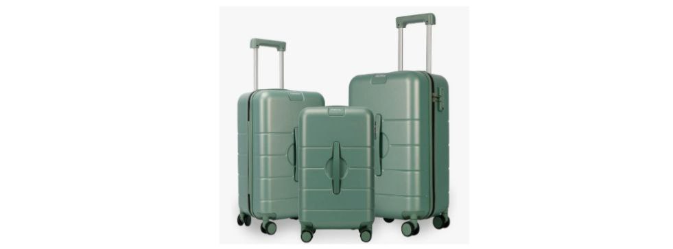 25 29 Green Hardside Spinner Luggage Set With 360 Rotate Double Wheels Abs 