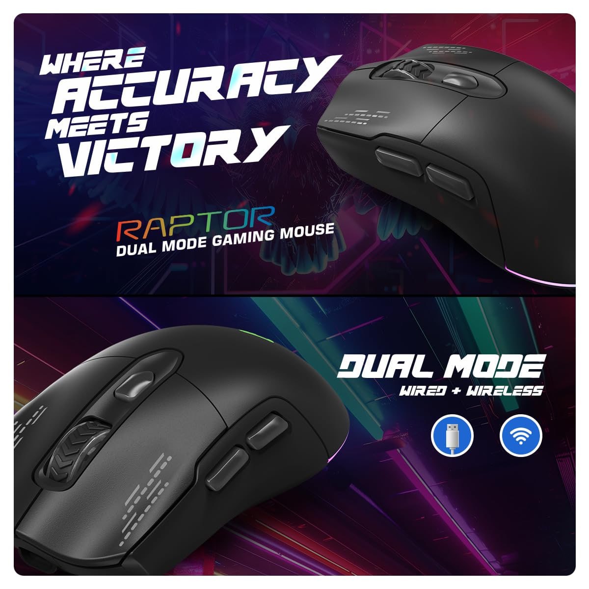 Cosmic Byte Raptor Dual Mode Rgb Mouse 899