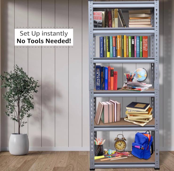 Bonkaso Adjustable 6-shelf Metal Storage Rack Heavy-duty Steel 2789 Reg 419
