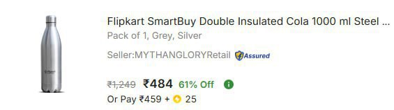 - Insulated 1000 Ml Steel Flask At Rs 484