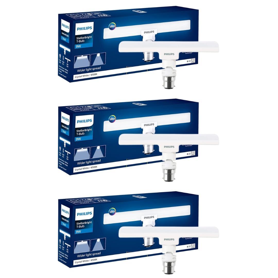 Philips 9w Led T-bulb Bulb Base B22 Colour Cool Day Light Pack Of 3 348