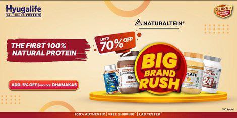 Hyugalife Big Brand Rushup To 70 Extra 8 With Code Dhamaka8 Shop Now Quick 